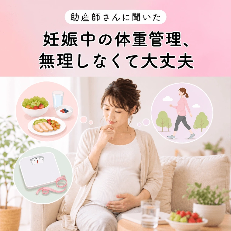 Instagram投稿：助産師さんに聞いた 妊娠中の体重管理 無理しなくて大丈夫